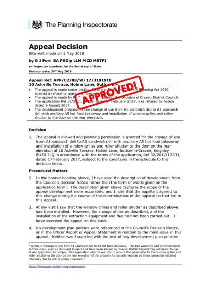 written representation planning appeals